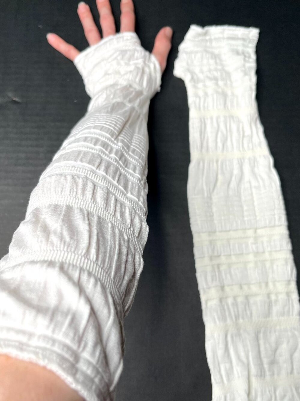 Cream White Mummy Gloves Hand Covers Bandage Arm Covers Ghost Zombie Striped New